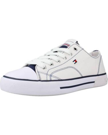 TOMMY HILFIGER LACE UP BNCBLU WEISSE SNEAKER MIT BLAUEN DETAILS BNCBLU