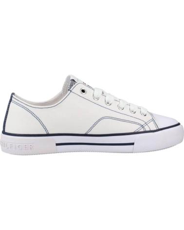 TOMMY HILFIGER LACE UP BNCBLU WEISSE SNEAKER MIT BLAUEN DETAILS BNCBLU
