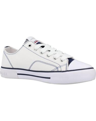 TOMMY HILFIGER LACE UP BNCBLU WEISSE SNEAKER MIT BLAUEN DETAILS BNCBLU