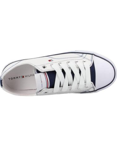 TOMMY HILFIGER LACE UP BNCBLU WEISSE SNEAKER MIT BLAUEN DETAILS BNCBLU