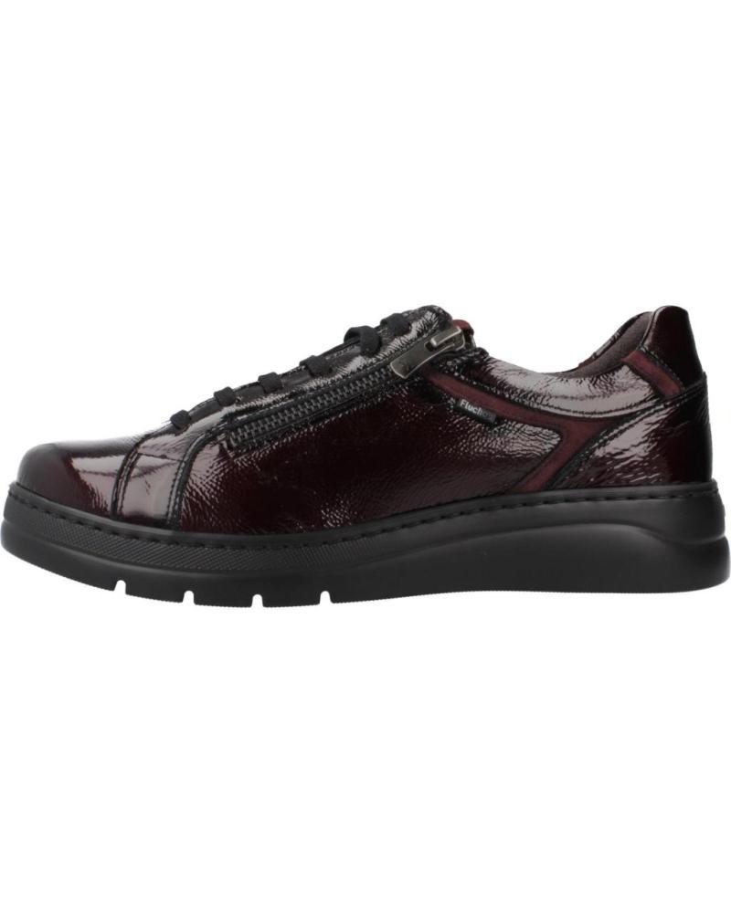 FLUCHOS BASKETS F1666 CASUAL EN CUIR BORDEAUX BRDEOS