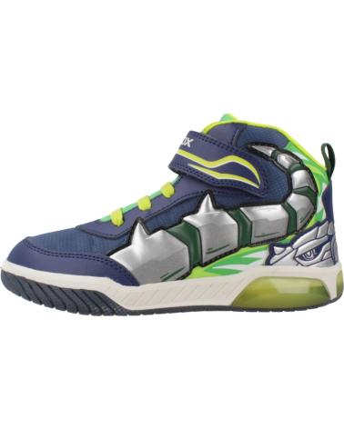 GEOX SNEAKER J INEK BOY C0749 BLAU MIT LICHTERN C0749