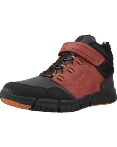 GEOX FLEXYPER BOY B ABX C8353 - TREKKINGSTIEFEL KLETTVERSCHLUSS BRAUN C8353