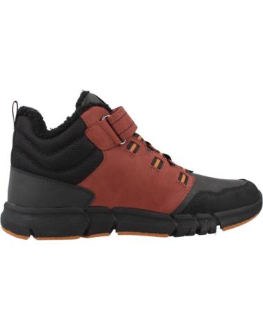 GEOX FLEXYPER BOY B ABX C8353 - TREKKINGSTIEFEL KLETTVERSCHLUSS BRAUN C8353