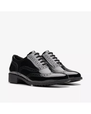 CLARKS HAVISHAM OAK PAT - SCHWARZE SCHNÜRSCHUHE BLA BLACK BLACK