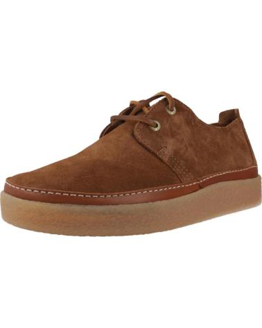 CLARKS CLARKWOOD LOW - SCARPE STRINGATE IN CAMOSCIO MARRONE COLA