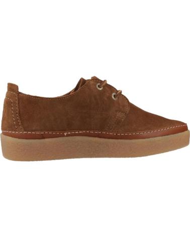 CLARKS CLARKWOOD LOW - SCARPE STRINGATE IN CAMOSCIO MARRONE COLA