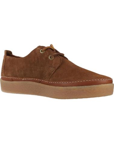 CLARKS CLARKWOOD LOW - SCARPE STRINGATE IN CAMOSCIO MARRONE COLA