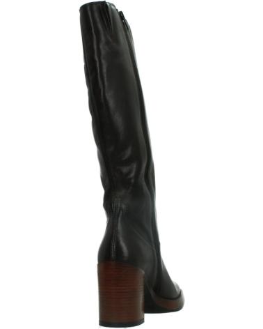 BOTTES NOIRES EN CUIR MJUS MODÈLE P96331 AVEC TALON BOIS MOKA