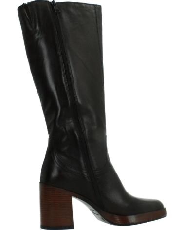 BOTTES NOIRES EN CUIR MJUS MODÈLE P96331 AVEC TALON BOIS MOKA