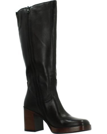 BOTTES NOIRES EN CUIR MJUS MODÈLE P96331 AVEC TALON BOIS MOKA