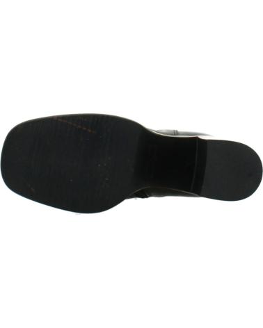 BOTTES NOIRES EN CUIR MJUS MODÈLE P96331 AVEC TALON BOIS MOKA