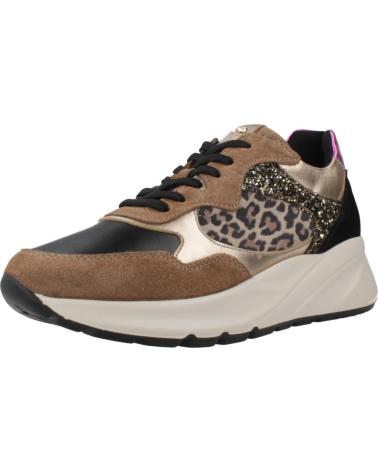 NERO GIARDINI ZAPATILLAS I411531D MARRÓN CON DETALLES ANIMAL PRINT Y METÁLICOS 442