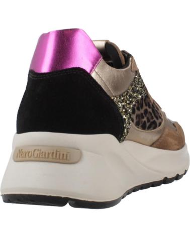 NERO GIARDINI ZAPATILLAS I411531D MARRÓN CON DETALLES ANIMAL PRINT Y METÁLICOS 442