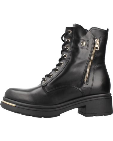 BOTTINES BIKER NERO GIARDINI I514861D NOIRES À LACETS ET FERMETURE ÉCLAIR 100