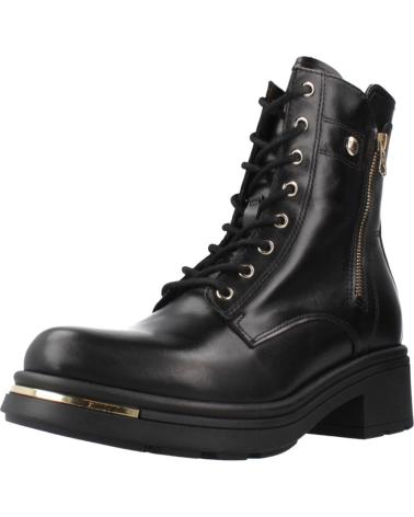 BOTTINES BIKER NERO GIARDINI I514861D NOIRES À LACETS ET FERMETURE ÉCLAIR 100