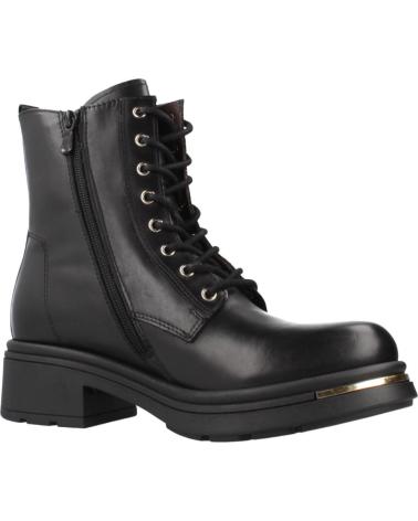 BOTTINES BIKER NERO GIARDINI I514861D NOIRES À LACETS ET FERMETURE ÉCLAIR 100