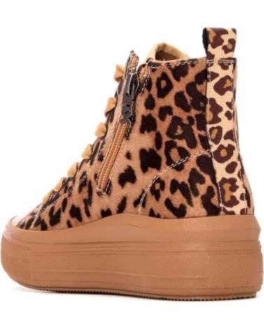STIVALI XTI STILE BOA CON LACCI E STAMPA ANIMALIER MARRONE MARRóN