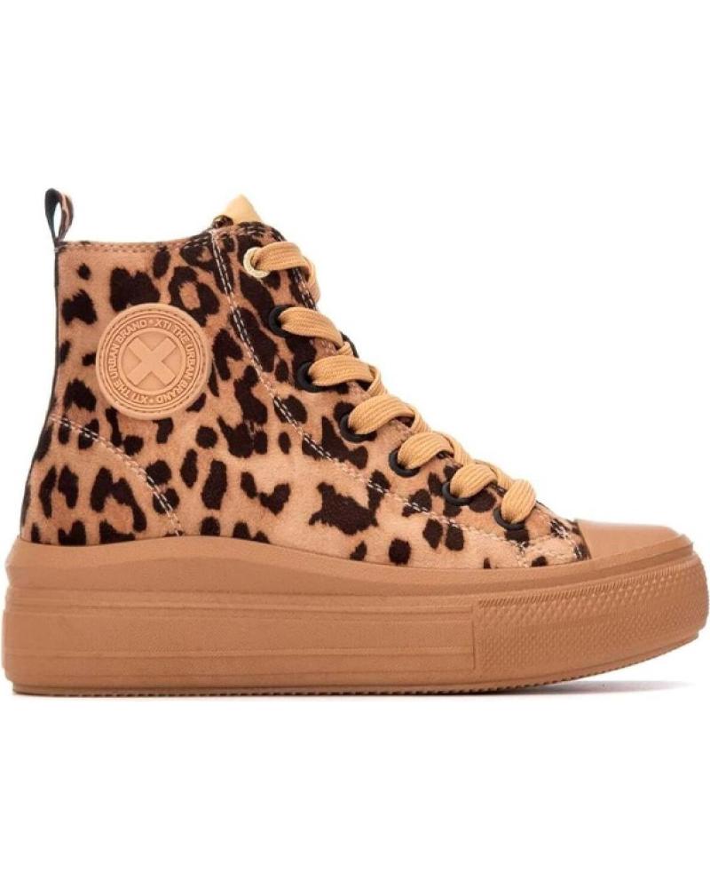 STIVALI XTI STILE BOA CON LACCI E STAMPA ANIMALIER MARRONE MARRóN
