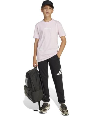 ADIDAS CALÇAS DE FATO DE TREINO LONGAS PRETAS COM GRANDE LOGÓTIPO DESPORTIVO BRANCO NEGRO