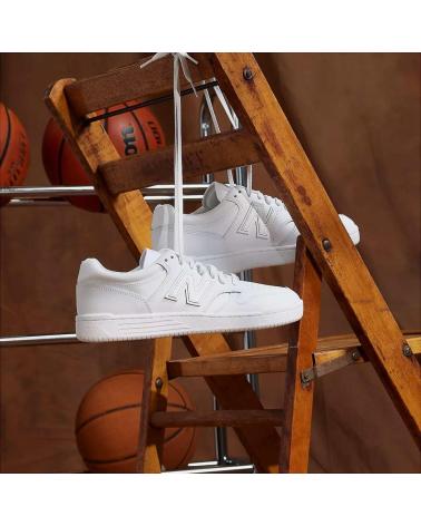 L&R SHOES BB80OOO BASKETS EN CUIR BLANC POUR HOMME BLANCO
