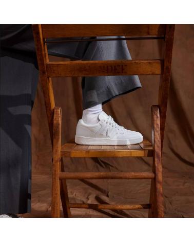 L&R SHOES BB80OOO BASKETS EN CUIR BLANC POUR HOMME BLANCO