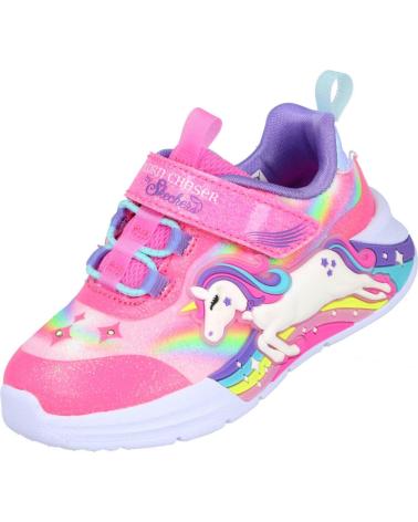 TÊNIS SKECHERS S-LIGHTS UNICORN CHASER 302298 ROSA ROSA