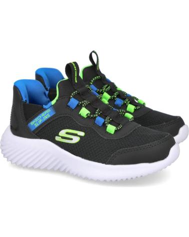TÊNIS SKECHERS SLIP-INS BOUNDER BRISK-BURST 403822L PRETO NEGRO