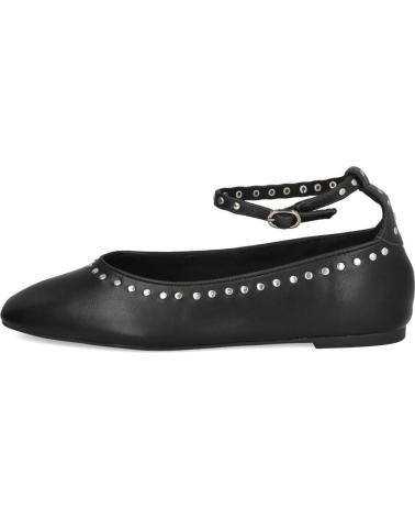 CORINA M5607 BAILARINAS PLANAS NEGRAS CON TACHAS Y TIRA AL TOBILLO NEGRO