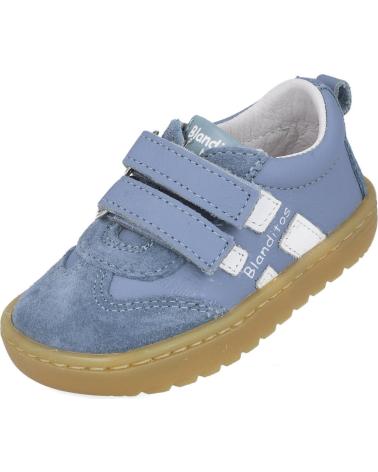 CRIOS BLANDITOS BY LISBOA BLUE BAREFOOT SNEAKERS WITH VELCRO CLOSURE AZUL