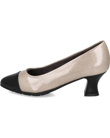 PITILLOS 10850 SCARPIN BICOLOR PRETO E PEDRA COM SALTO CHUPETE NEGRO - PIEDRA