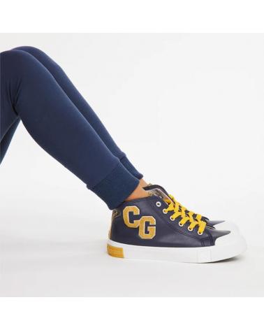 SNEAKERS ALTE CONGUITOS COSH264004 BLU MARINO CON LETTERE GIALLE AZUL