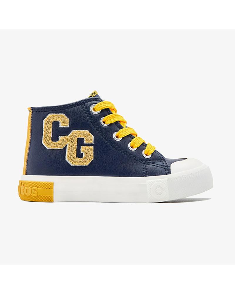 SNEAKERS ALTE CONGUITOS COSH264004 BLU MARINO CON LETTERE GIALLE AZUL