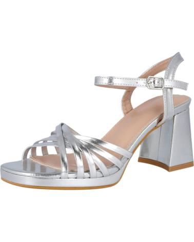 L&R SHOES TF3218 METALLIC-PLATEAU-SANDALEN MIT ABSATZ SILBER PLATA