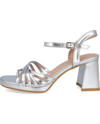 L&R SHOES TF3218 METALLIC-PLATEAU-SANDALEN MIT ABSATZ SILBER PLATA