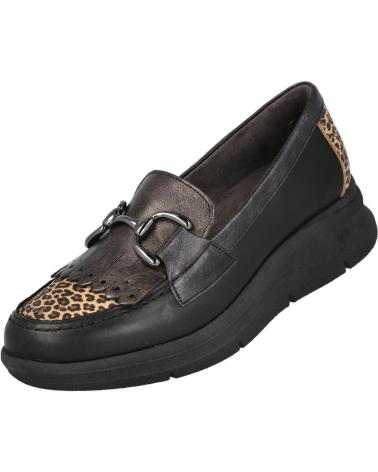 PITILLOS 10753 MOCASSINS PRETOS COM DETALHE ANIMAL PRINT NEGRO