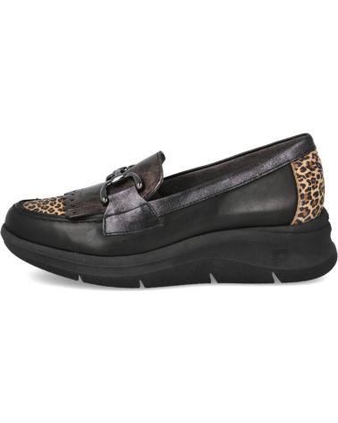 PITILLOS 10753 MOCASSINS PRETOS COM DETALHE ANIMAL PRINT NEGRO
