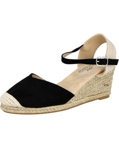 L&R SHOES 4466 ESPADRILLES AUS ESPARTO SCHWARZ NEGRO