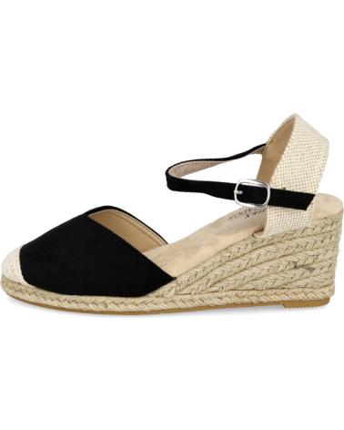 L&R SHOES 4466 ESPADRILLES AUS ESPARTO SCHWARZ NEGRO