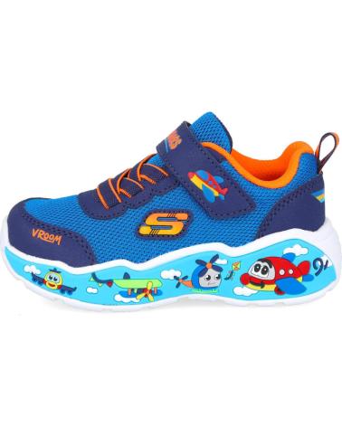 SKECHERS PLAY SCENE 407312N - BASKETS ENFANT À LUMIÈRES LED BLEUES AZUL