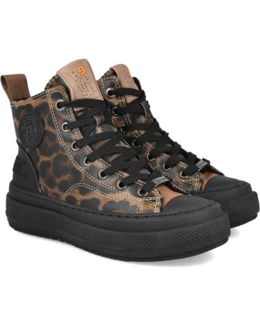 REFRESH 173075 - BASKETS MONTANTES IMPRIMÉ LÉOPARD NOIR LEOPARDO-NEGRO