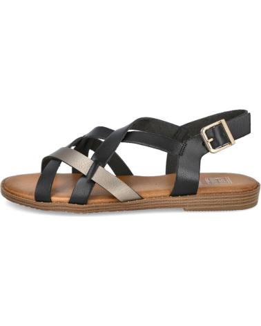 BUBBLE BOBBLE M2524 FLACHE RIEMCHENSANDALEN SCHWARZ UND GOLD NEGRO