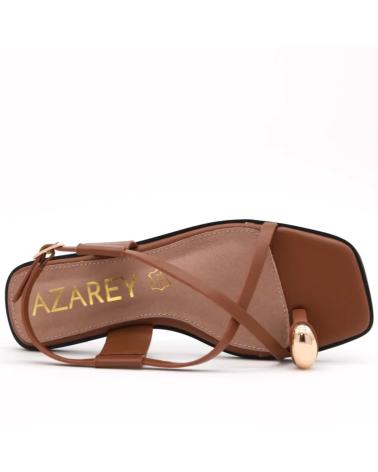 AZAREY 562J794 ZEHENSANDALEN BRAUN MIT METALLIC-DETAIL UND LEDERFUSSBETT MARRON