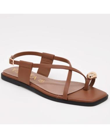 AZAREY 562J794 ZEHENSANDALEN BRAUN MIT METALLIC-DETAIL UND LEDERFUSSBETT MARRON