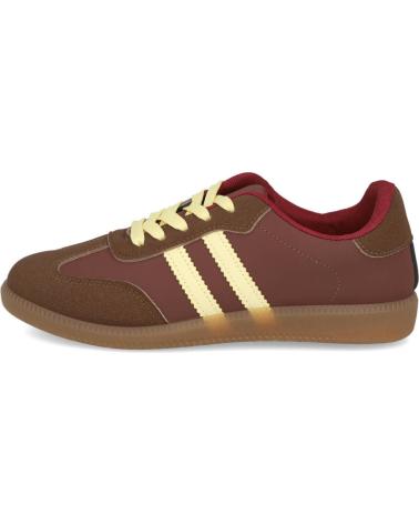 L&R SHOES LA-79 BURGUNDY TRAINERS WITH CREAM STRIPES BURDEOS