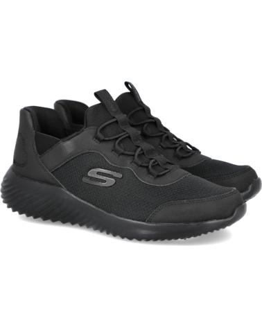 SKECHERS SLIP-INS BOUNDER BRISK-BURST 403822 BLACK SNEAKERS NEGRO