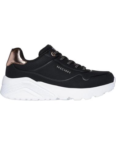 SKECHERS UNO LITE 310384L - TÊNIS URBANO PRETO E BRANCO NEGRO- BLANCO
