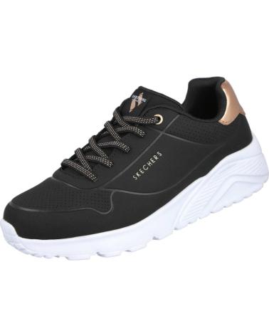 SKECHERS UNO LITE 310384L - TÊNIS URBANO PRETO E BRANCO NEGRO- BLANCO