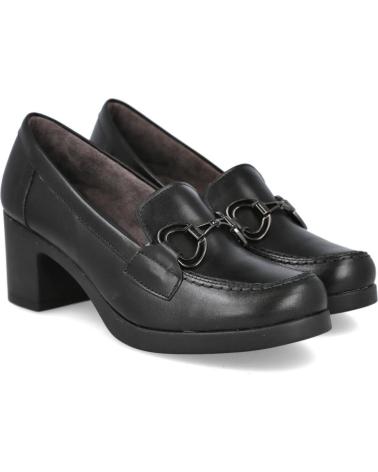PITILLOS MOCASINES DE TACÓN MODELO 30104 NEGRO NEGRO