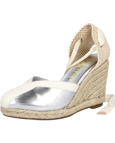 AZAREY 494J546 ESPADRILLE-KEILABSATZSCHUHE AUS METALLIC-JUTE SILBER MIT KNÖCHELRIEMEN GRIS
